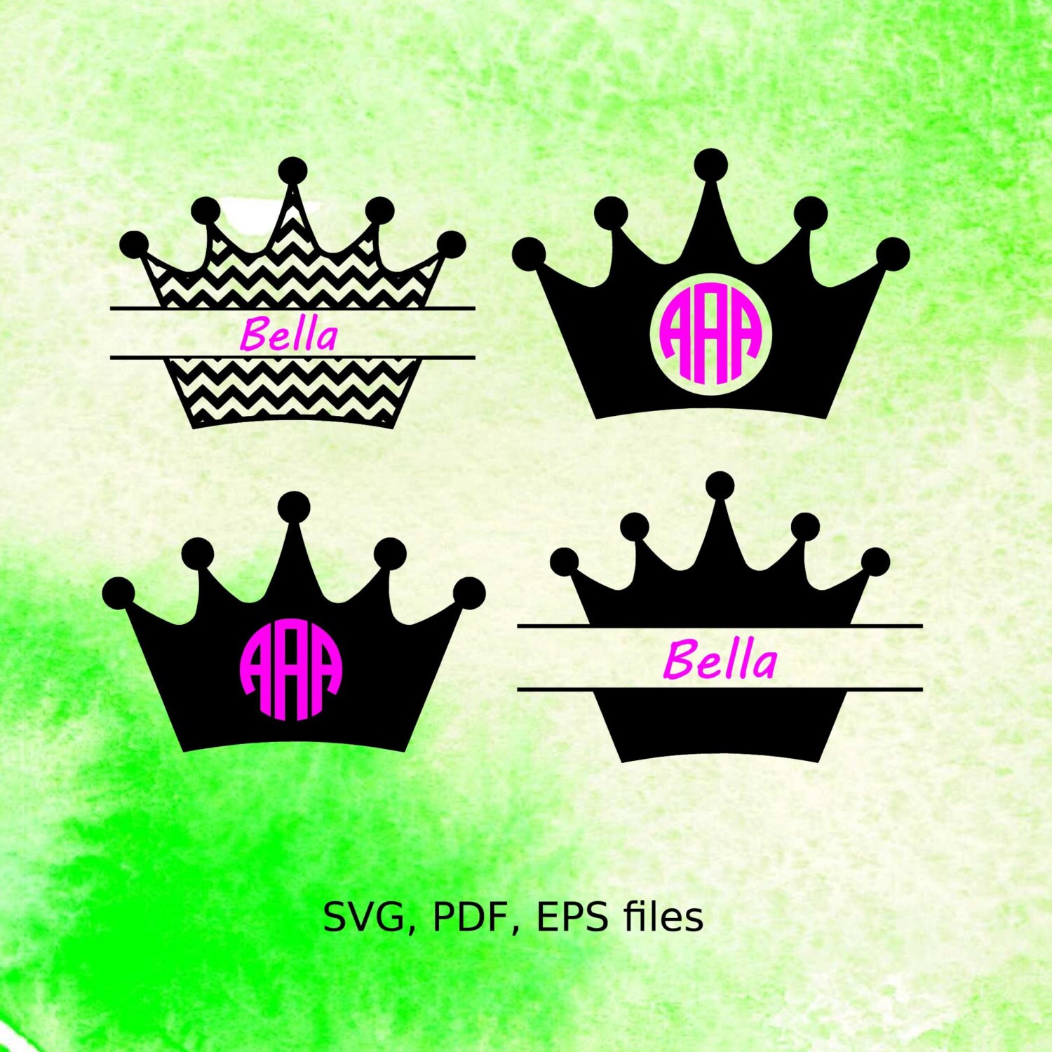 Download Princess Crown SVG Chevron Crown Monogram svg pdf eps files