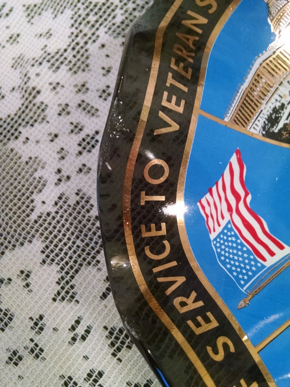 Vintage Veterans Decorative Glass Veterans Decorative