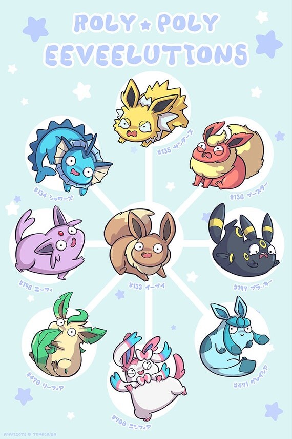 chubby eeveelutions poster