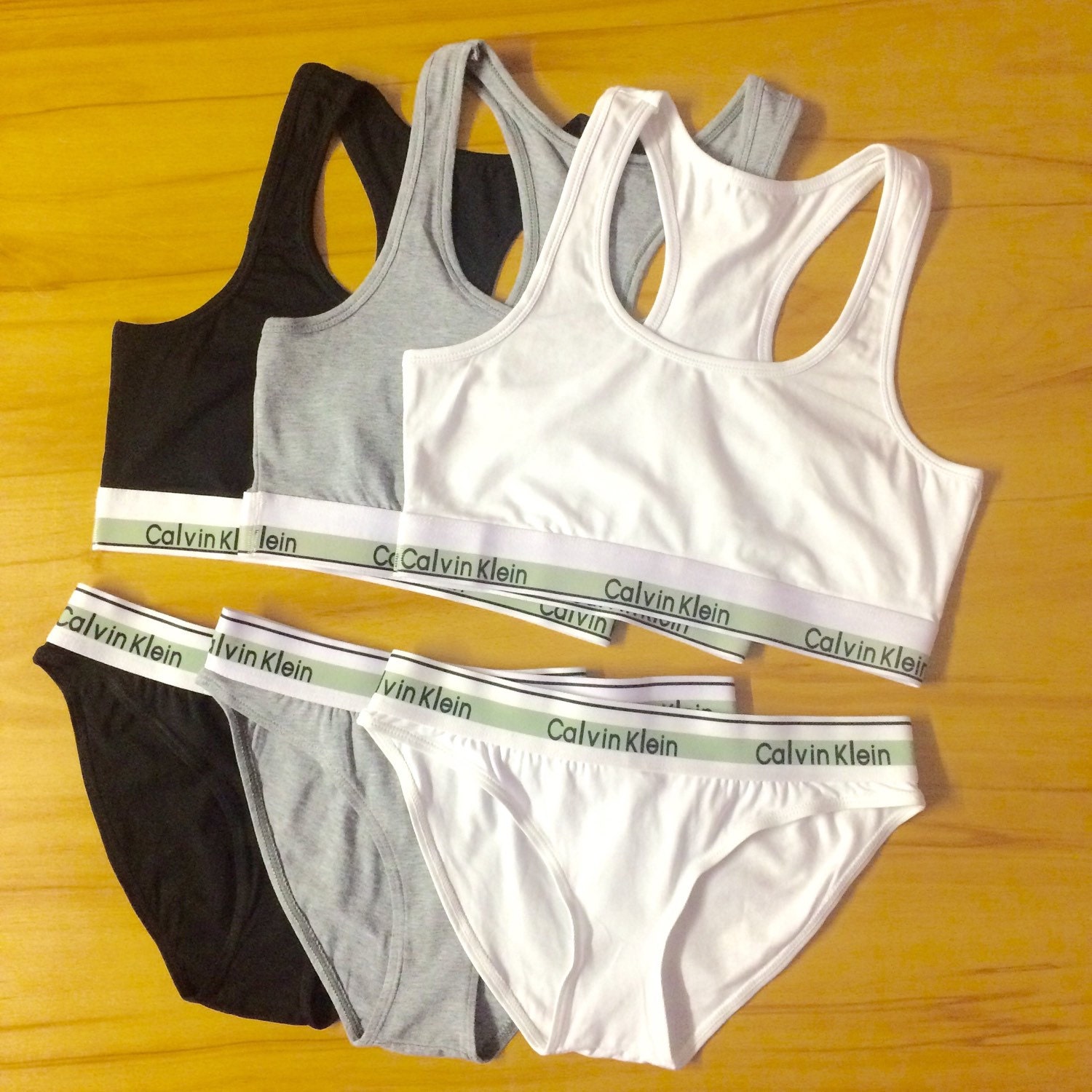 Reworked Underwear Set Calvin Klein Sports Bra and Knickers in