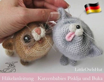 020DE Häkelanleitung - Katzenbabies Amigurumi Pdf Pertseva Etsy