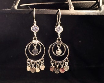 Exotic Sterling Silver Bohemian Chandelier Earrings