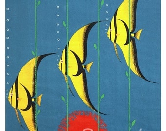 Vintage Great Barrier Reef Australia Travel Poster Print