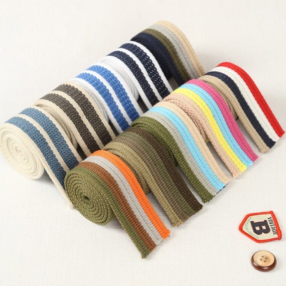 3.8cm / 1.5 inch Width Cotton Canvas Webbing/ Bag Purse Strap