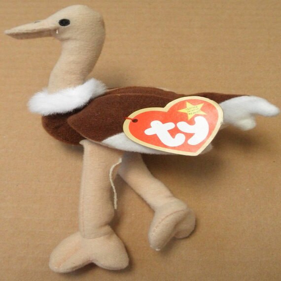 Toys Ty Beanie Babies Stretchy Ostrich Bird by BeanieBabiesandToys