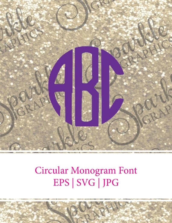 Download Circle Monogram Font Cuttable Files SVG File EPS File JPG