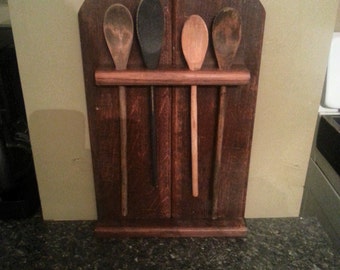 Primitive Reclaimed Wood Spoon Rack