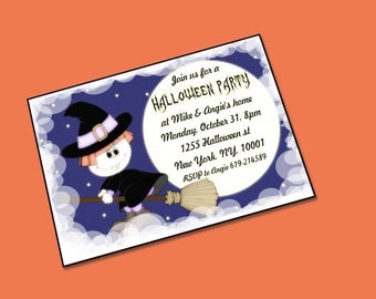 Printable Halloween invitations, Personalized Party invitations, Halloween party invitations kids, Adult halloween party.