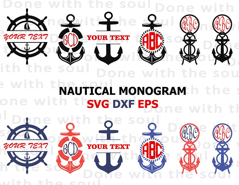 Download Nautical monogram Nautical svg Anchor Vector by ...