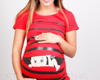 peekaboo maternity shirt