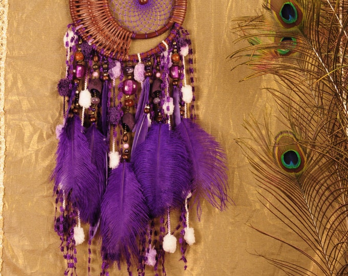 Dream Catcher Violet silkworm cocoon amethyst Dreamcatcher Dream сatcher dreamcatchers top sales wall decor handmade gift summer idea