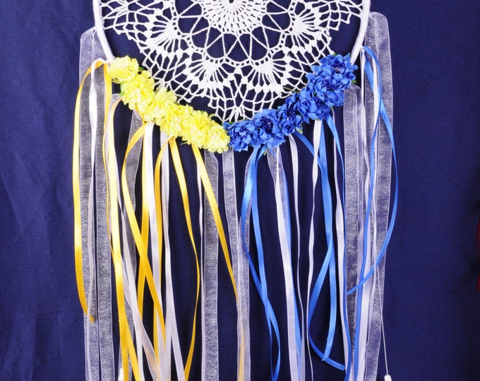 Dreamcatcher white Dream Catcher blue yellow Dreamcatcher New Dream сatcher gift idea yellow dreamcatchers boho dreamcatcher wall handmade