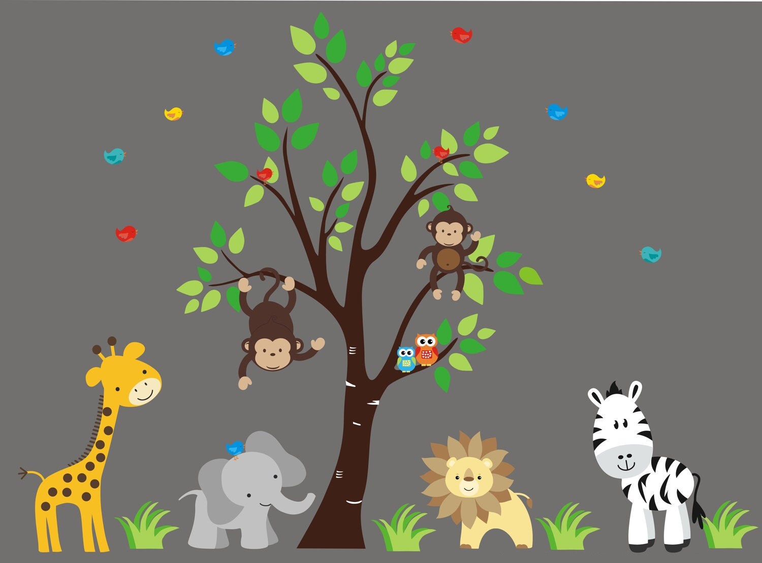 Wall Decals Nursery Safari Nursery Decal Decals Baby Room