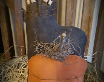 Black Cat with Pumpkin