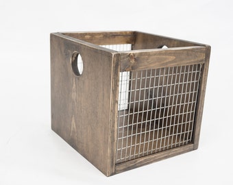 Rustic wooden crate - Farmhouse wooden crate - Wood cube - Rustic storage crate - Industrial crate - Farmhouse storage crate - Cube storage