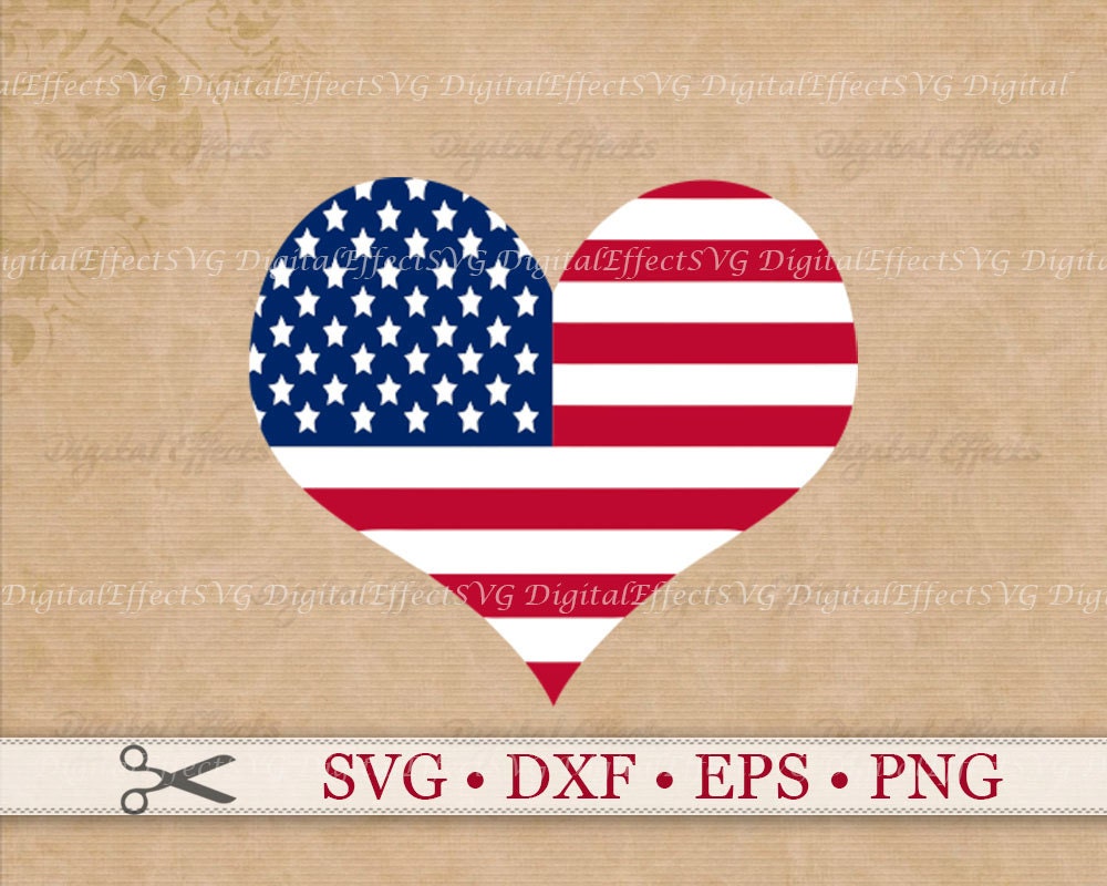 American Flag SVG Heart Shaped Flag Svg Png Dfx Eps