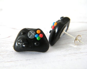 Games Controller Earrings - Polymer clay games controller stud earrings, gamer earrings, gamer gifts, geek gifts, gifts for her