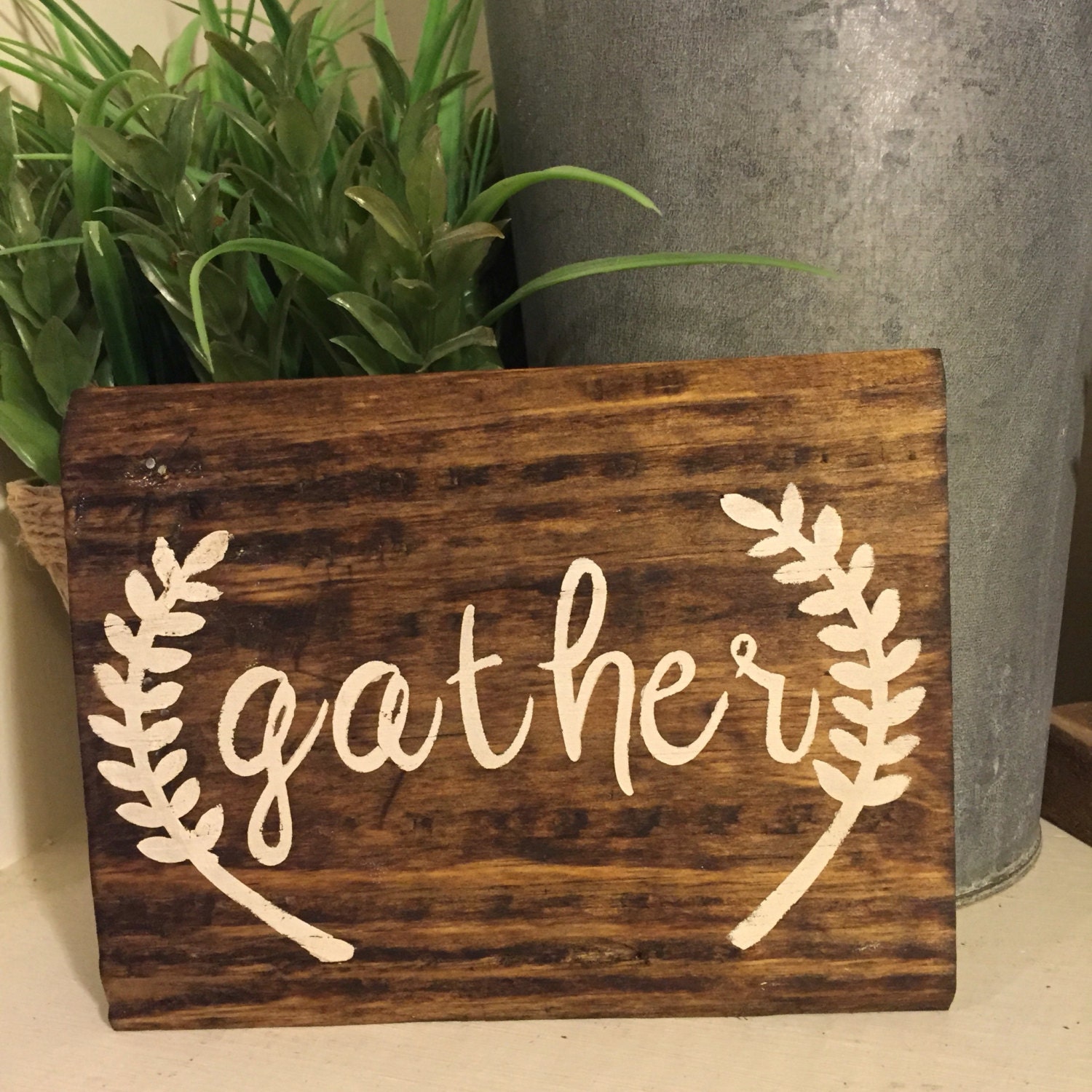 Rustic gather Sign Gather Sign Fall sign Rustic Home