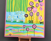 Decorative panel "City" (based on F.Hundertwasser)