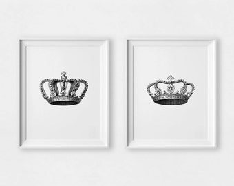 King And Queen Wall Decor gold princess crown queen crown decor nursery decor King And Queen Wall Decor gold princess crown queen crown decor nursery decor