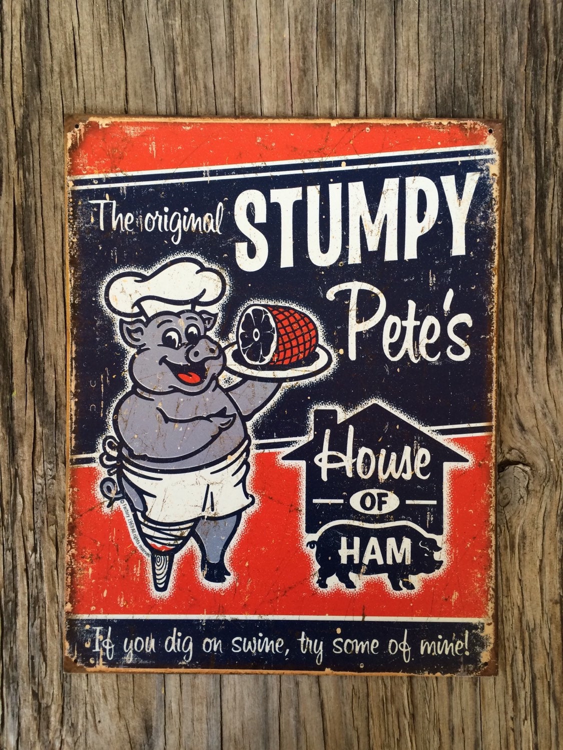 Vintage style tin metal sign // gift for her or him // shabby