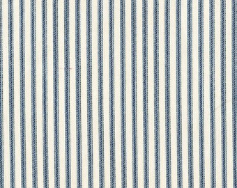 Euro Sham, Ruffled, Nautical Blue Ticking Stripe