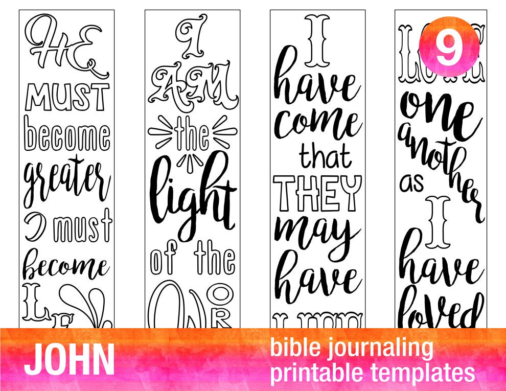 Download JOHN 4 Bible journaling printable templates illustrated