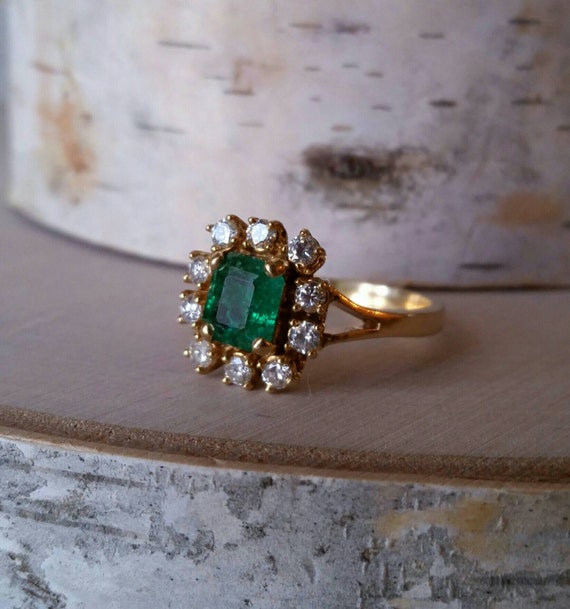Reserved for Ivy Vintage Emerald and Diamond by TheNuttyBuddies