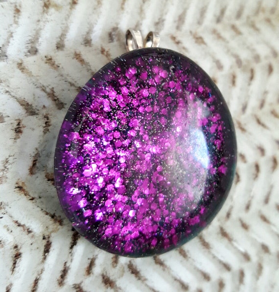 Galaxy Pendant Galaxy Necklace Purple by BlackOwlJewelryBox