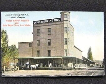 Real Photo Postcard Union Flouring Mill Union Oregon