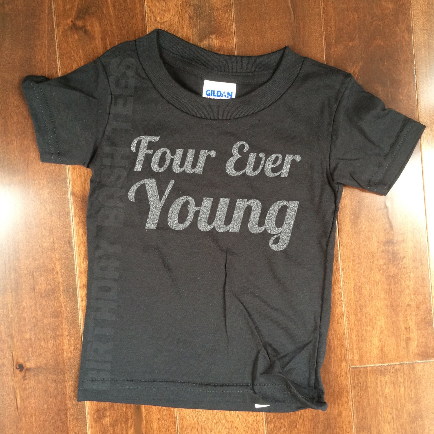 Download 4 Year Old Birthday Shirt Four Ever Young Silver GLITTER