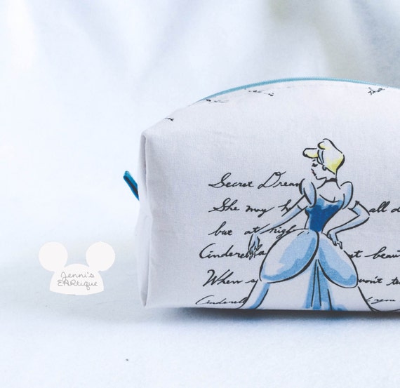 Vintage Cinderella Box Makeup bag/ zipper pouch/ by JennisEARtique