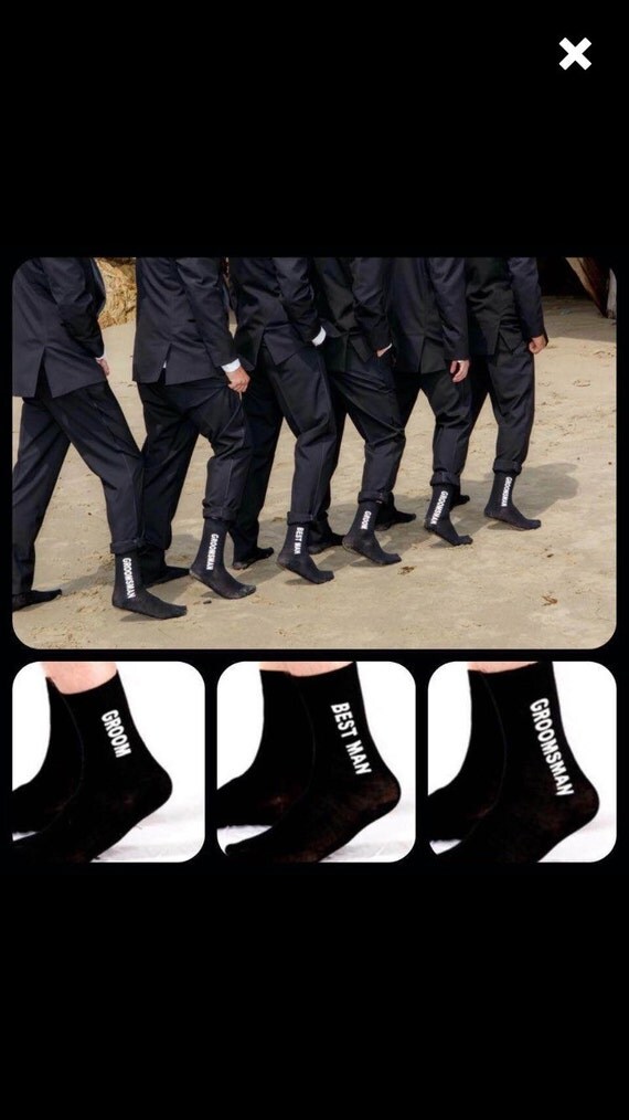 Set of 7 Wedding Party Socks Wedding Socks Grooms Socks