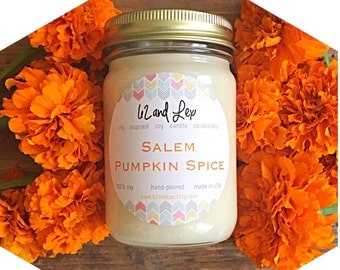 Salem Pumpkin Spice Soy Candle/Fall Soy Candles / Pumpkin Spice/Pumpkin Candle/ Fall Candles/Pumpkin Spice Candle / Pumpkin Soy Candle