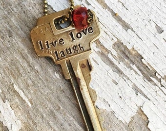 Live Love Laugh Key Necklace