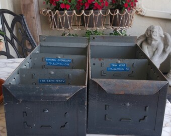 Vintage drawer, industrial drawer, tray, organizer, industrial metal, lot of 2