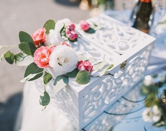 Exclusive Wedding Card Box-Wedding Gift-Plywood box-Love Story Keepsake Box-Wedding money box-Wedding card money holder-White Card Holder