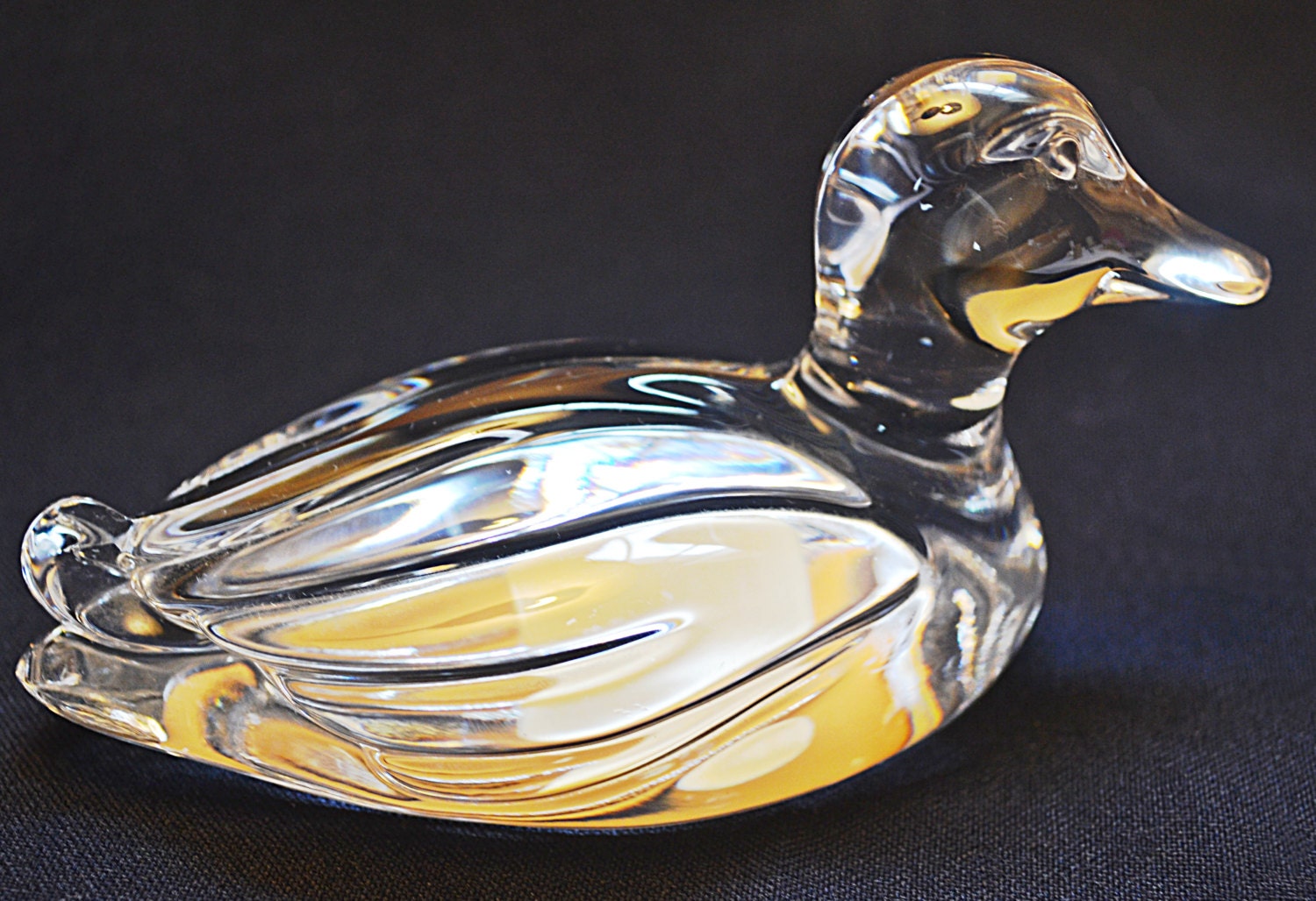 Princess House Lead Crystal Duck Paperweight Crystal