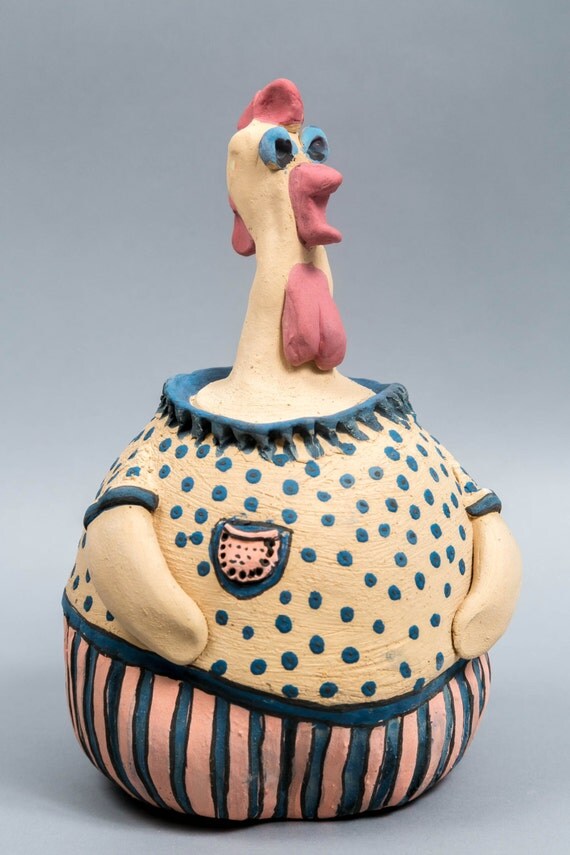 chicken figure chicken female chicken figurine animal by LaKuritza