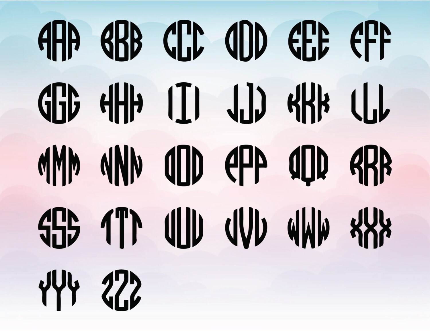 Download Circle Monogram Svg Circle Monogram Alphabet Circle SVG