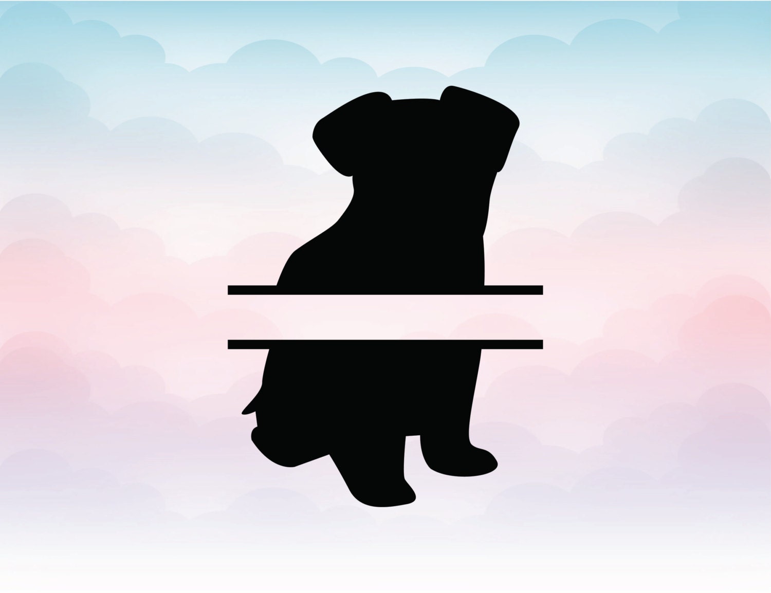Download Puppy dog monogram split vector Silhouette cutting SVG Pet