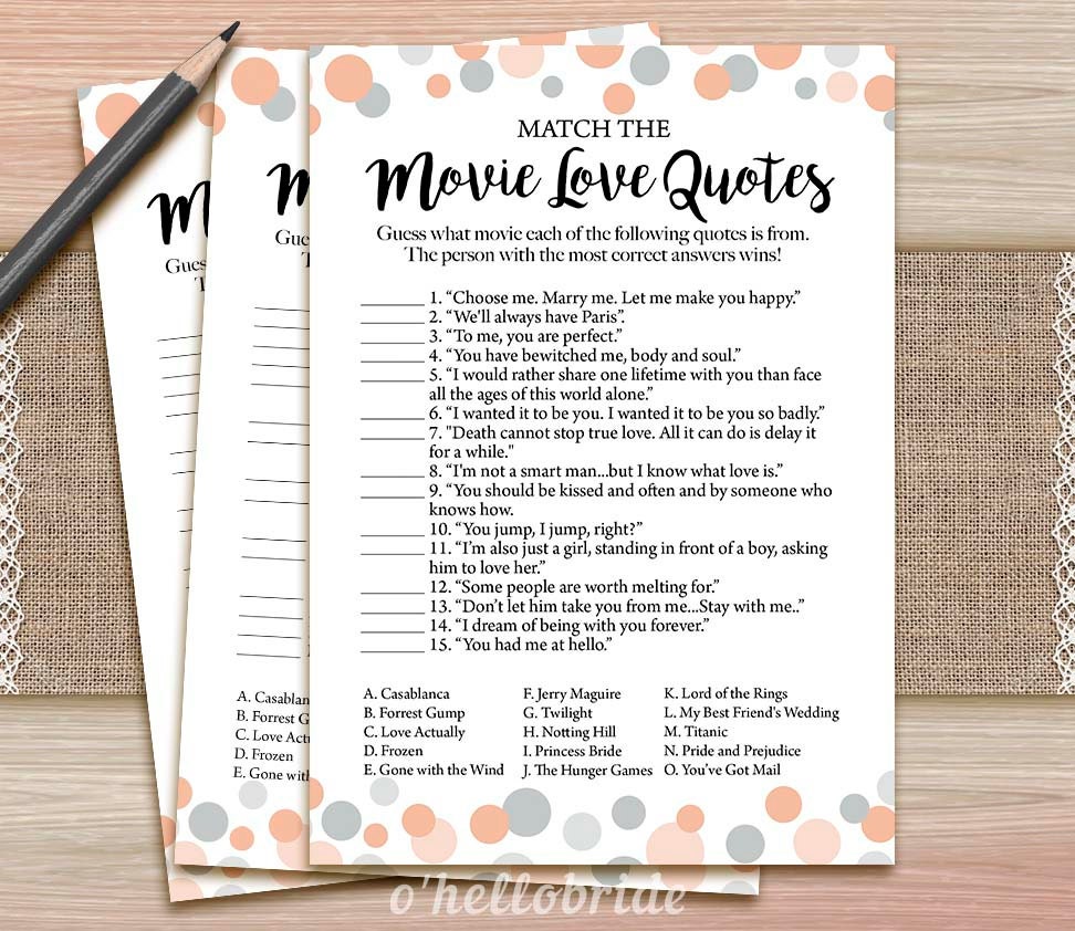 Free Printable Movie Love Quotes Game Printable Word Searches