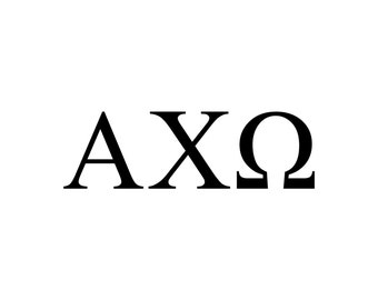 Alpha Chi Omega decal vinyl window bumper Sorority greek letters car laptop sticker available in 10 different sizes and 30 different colors