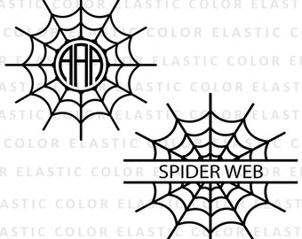 Spider web monogram file - spider mongram clipart - spider web silhouette cameo - cricut download svg, eps, dxf, png