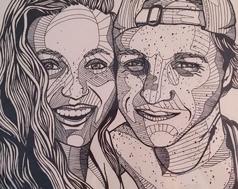 11"X14" Custom Couple Portrait Drawing