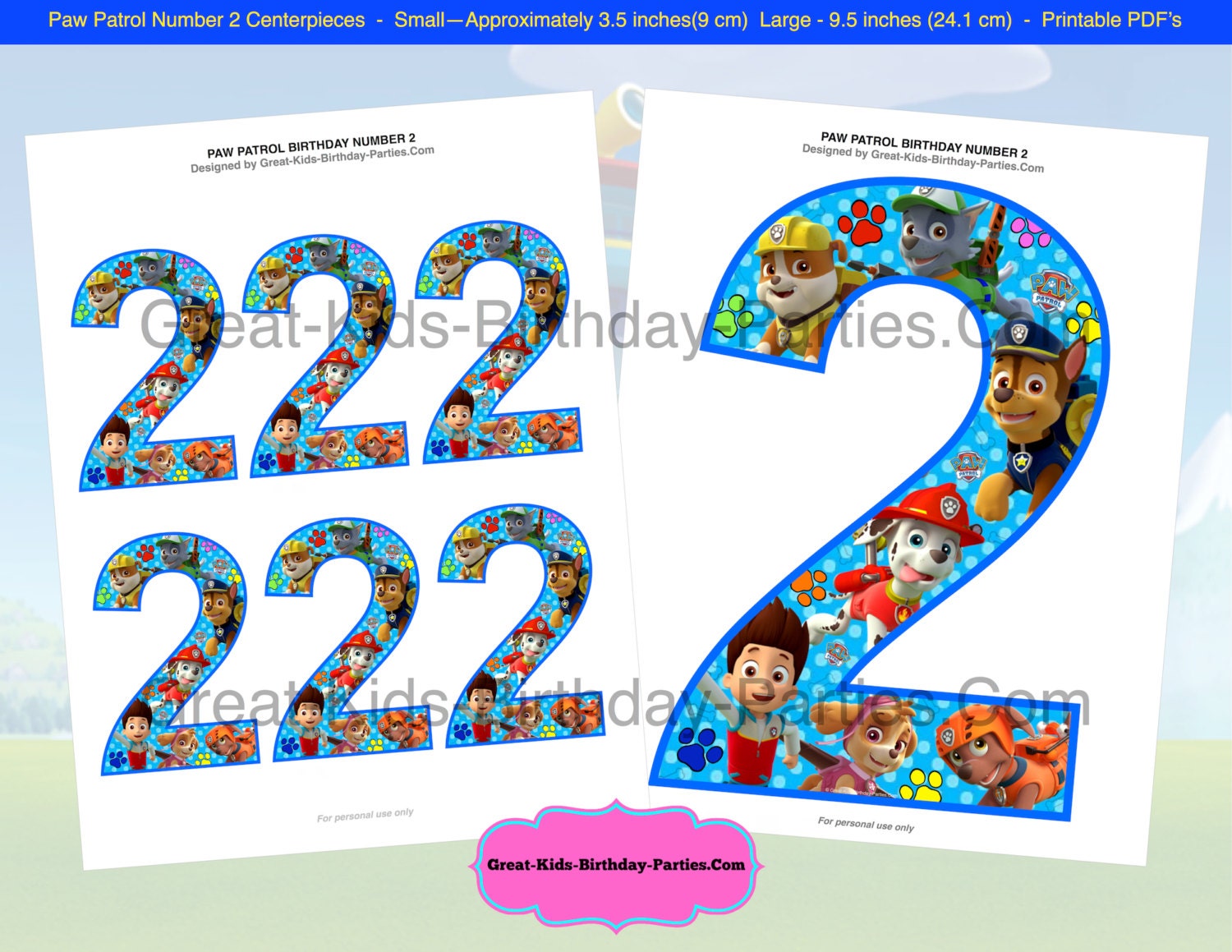 Paw Patrol Birthday Centerpiece Number 2