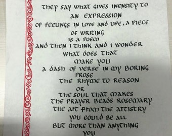 Custom written poems