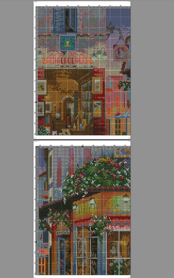 European Bistro Cross Stitch Pattern