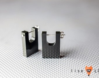 Black Lasercut Plexiglass Earrings Black Diamond 004