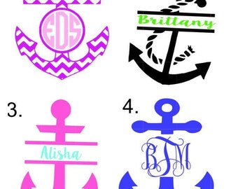 Personalized Anchor Monogram Decal Various Sizes